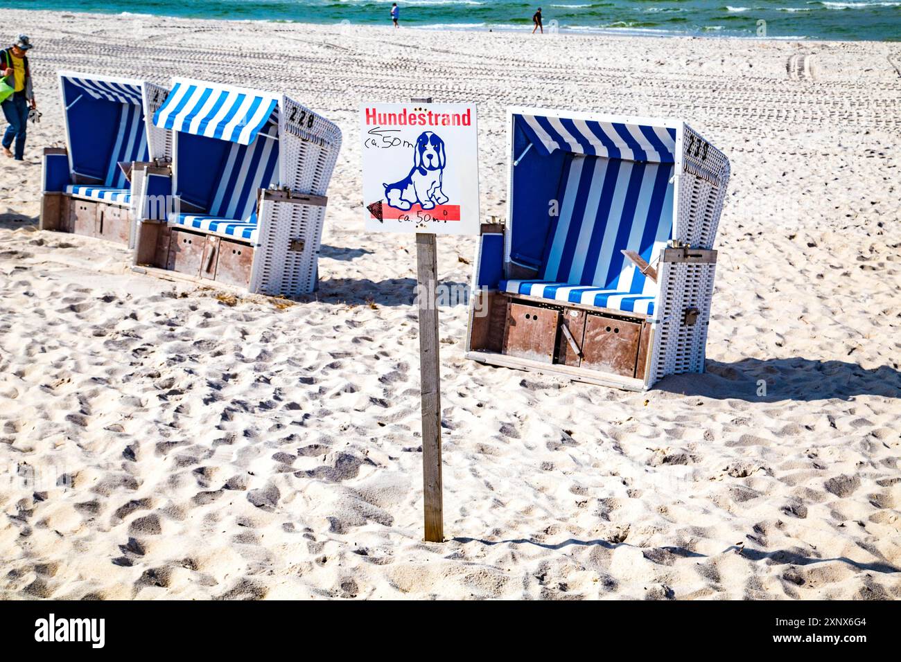 Hundestrand am Weststrand, Hoernum, Sylt Stockfoto