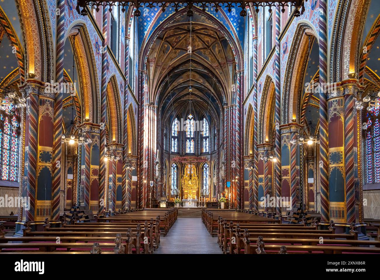 Innenraum der Wallfahrtskirche Marienbasilika in Kevelaer, Niederrhein, Nordrhein-Westfalen, Deutschland, Europa | die Basilika unserer Lieben Frau von Consol Stockfoto