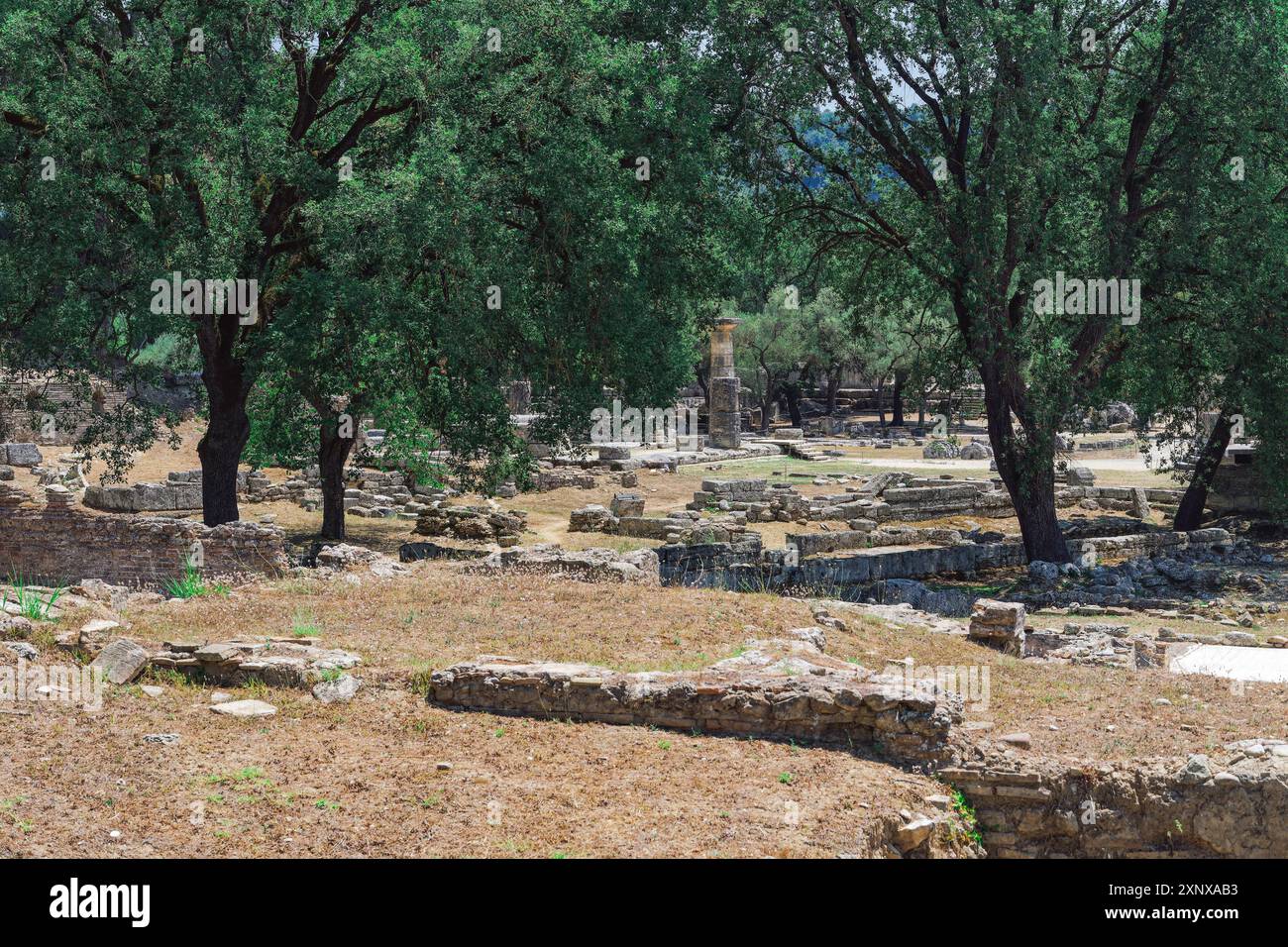 Antike Ruinen der archäologischen Stätte von Olympia, UNESCO-Weltkulturerbe, Peloponnes, Griechenland, Europa Copyright: Bestravelvideo 1278-457 Stockfoto