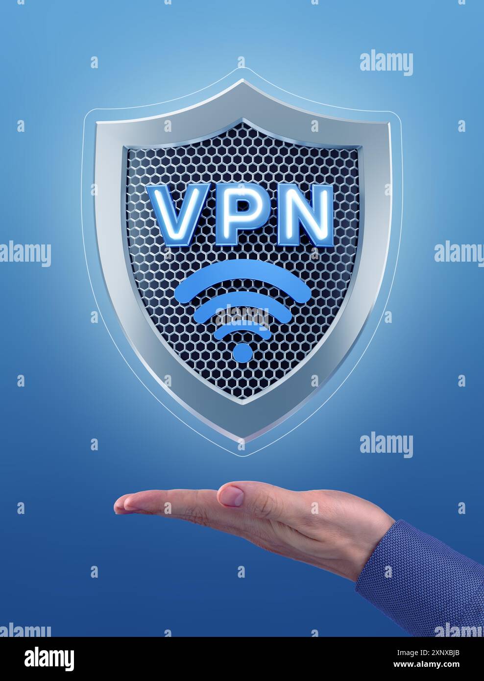 WLAN durch sichere VPN-Verbindung Stockfoto