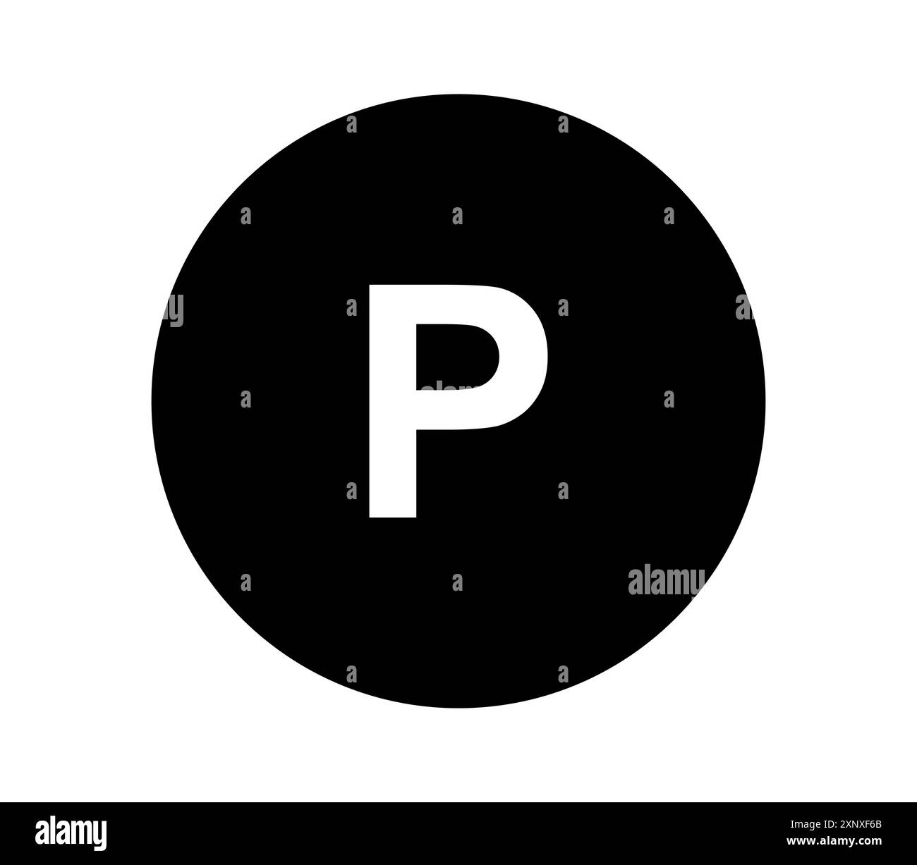 Parksymbol auf weißem Hintergrund Stockfoto