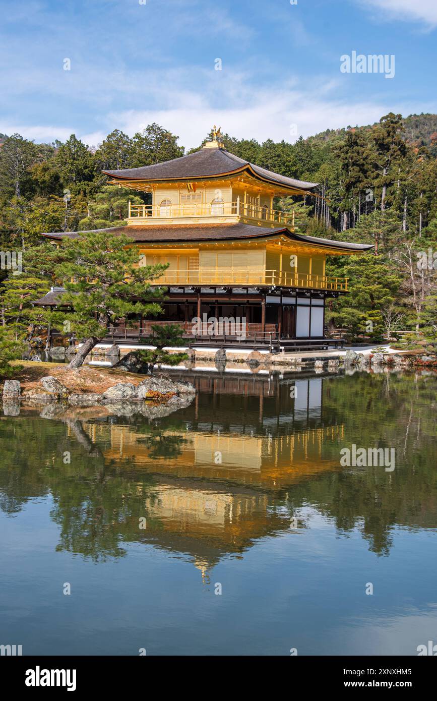Goldener Tempel Kinkaku-JI Tempel des Goldenen Pavillons, UNESCO-Weltkulturerbe, Kyoto, Honshu, Japan, Asien Copyright: CasparxSchlageter 1372-497 Stockfoto