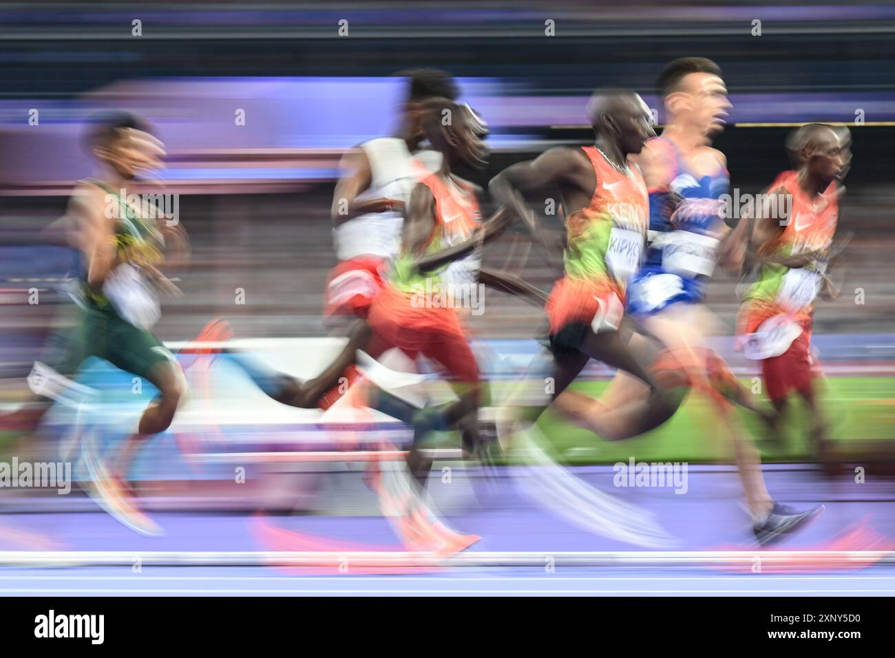 Saint Denis, Frankreich. August 2024. Olympische Spiele, Paris 2024, Leichtathletik, Stade de France, 10.000 m, Männer, die Athleten in Aktion. Quelle: Sven Hoppe/dpa/Alamy Live News Stockfoto