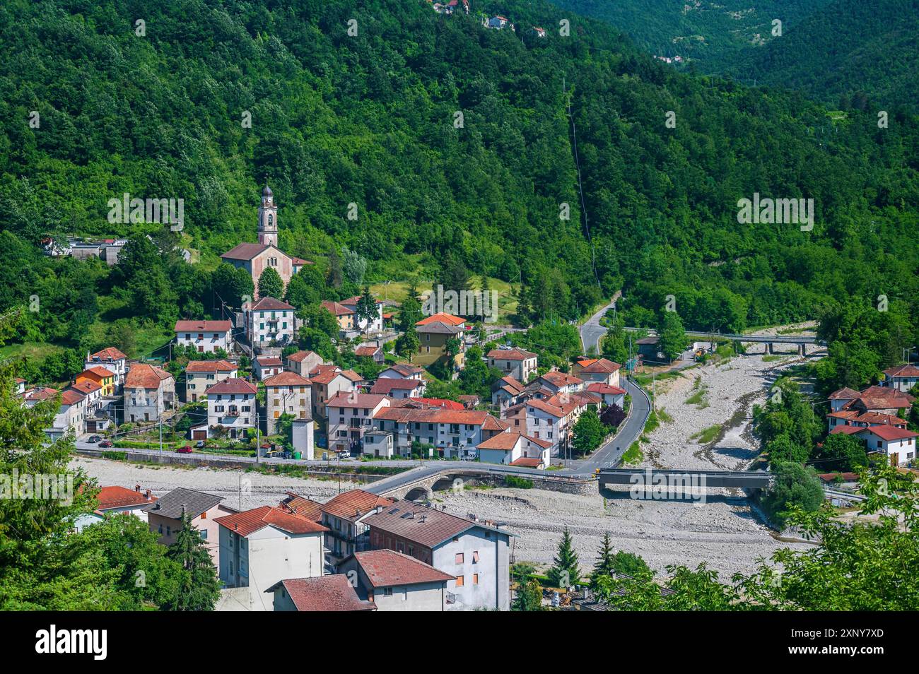 Das Dorf Vobbia im Nationalpark Antola in Ligurien Stockfoto