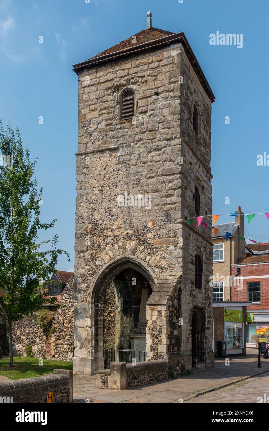 St. Mary Magdalene, Kirche, Burgate, Canterbury, Kent, England, Hauptkirche in der normannischen Zeit gebaut, Turm gebaut, 1503, Kirche abgerissen 1871 und das To Stockfoto