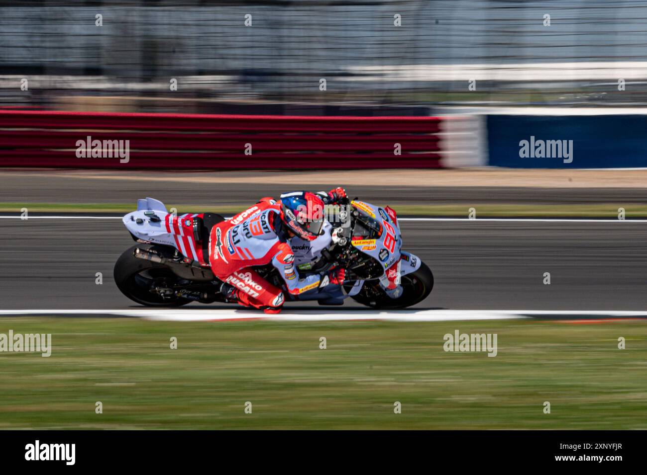 August 2024; Silverstone Circuit, Silverstone, Northamptonshire, England; 2024 Monster Energy British MotoGP Free Practice Day; Marc Marquez 93 von Spanien reitet am Nachmittag auf dem Ducati GP23 von Gresini Ducati Stockfoto