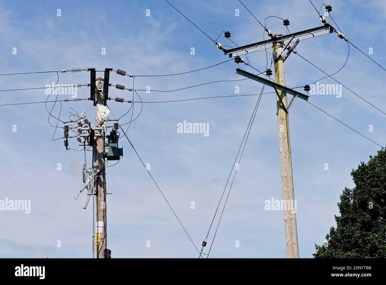 11KV, 3-phasige POL-Verbindung mit poligem Schaltgetriebe, Cheshire, UK Stockfoto