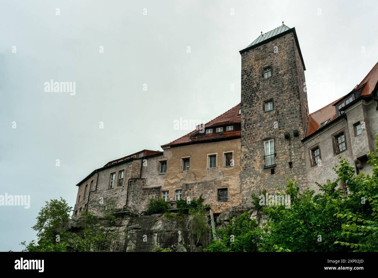 Historischer Turm von Schloss Hohnstein in Sachsen Schweiz, Deutschland Stockfoto