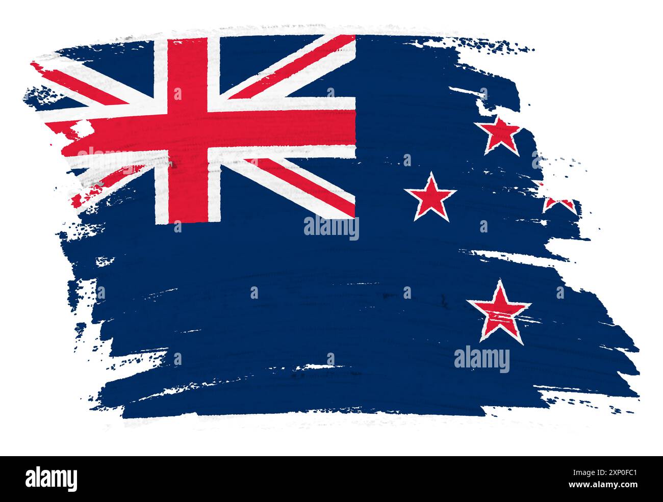 Neuseeländische Flaggen-Pinselstrich Stockfoto