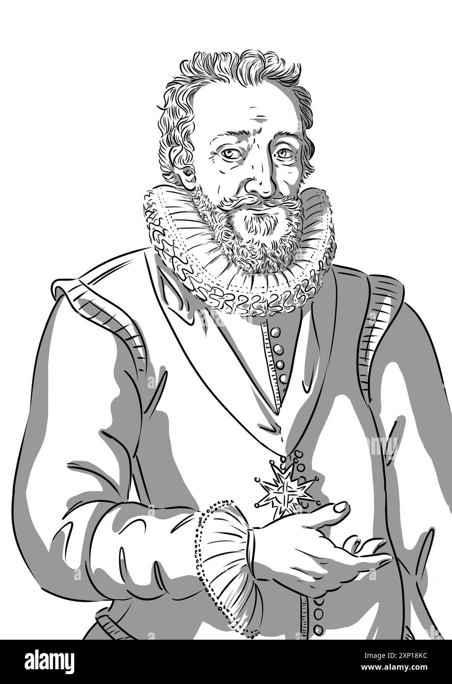 Porträt von Henri IV., Henri 4, König von Frankreich und Navarra Stockfoto