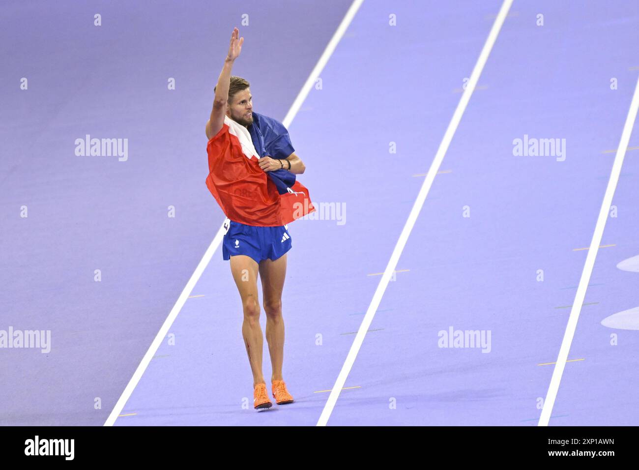 Saint Denis, Frankreich. August 2024. Jimmy Gressier (FRA), Leichtathletik, 10.000-m-Finale der Männer während der Olympischen Spiele Paris 2024 am 2. August 2024 im Stade de France in Saint-Denis bei Paris, Frankreich - Foto Michael Baucher/Panorama/DPPI Media Credit: DPPI Media/Alamy Live News Stockfoto