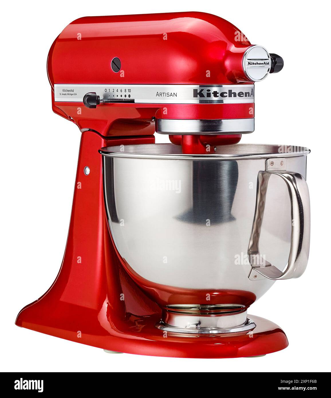 Studio Produkt Shot oder Stillleben des Küchenhelfer Mixers auf weißem Hintergrund Stockfoto