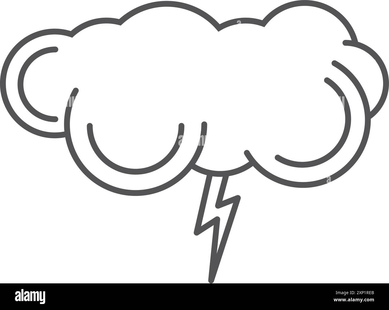 Symbol für Gewitterlinie. Wolkenblitz-Wettersymbol Stock Vektor