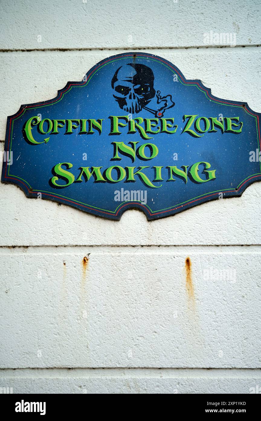 Rauchverbot an der Wand Pleasure Beach Crypt Stockfoto