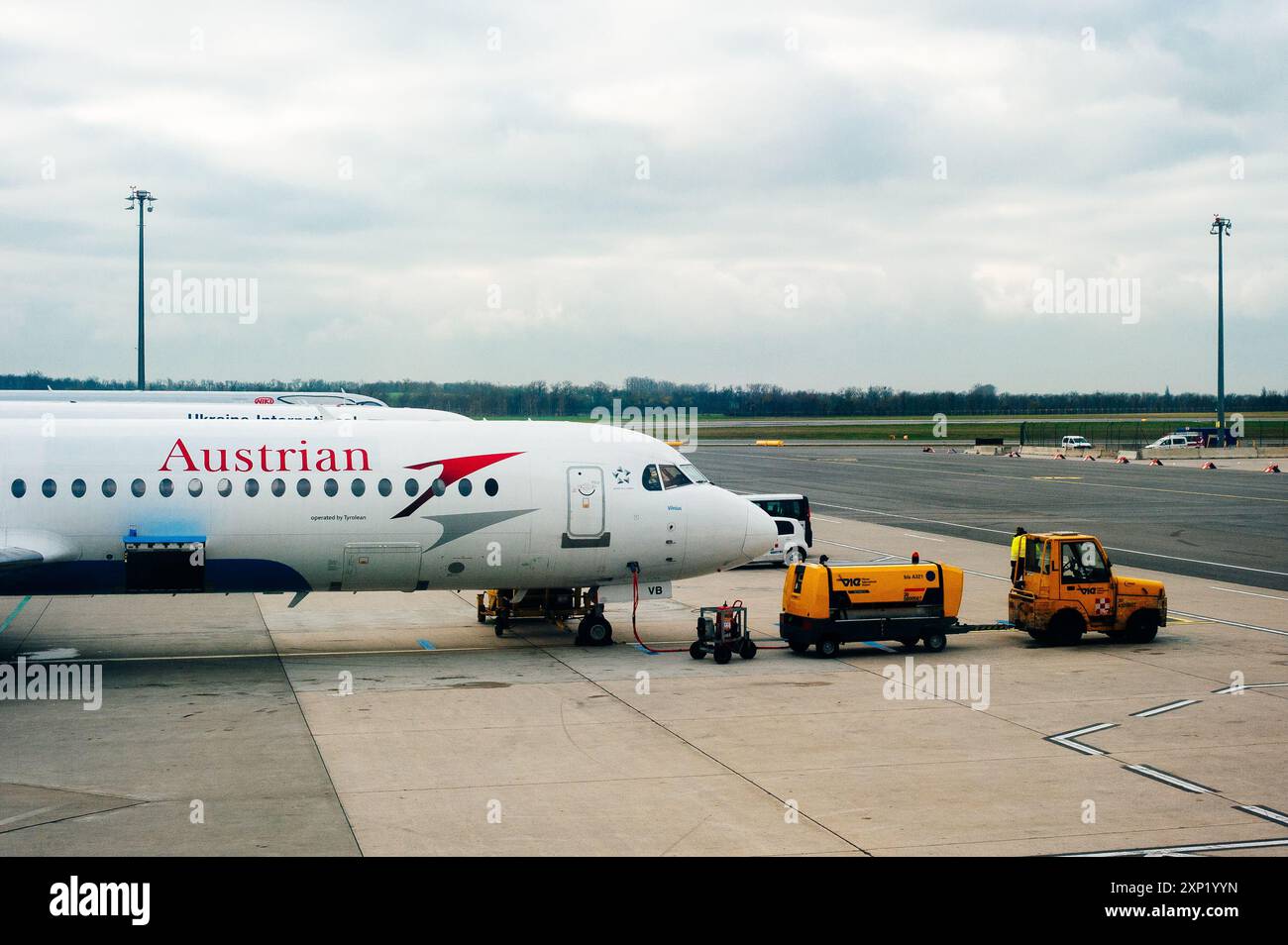 Zürich, Schweiz - 17. Mai 2024 OE-LZA Austrian Airlines Airbus A320-214 startet am Gate. Hochwertige Fotos Stockfoto