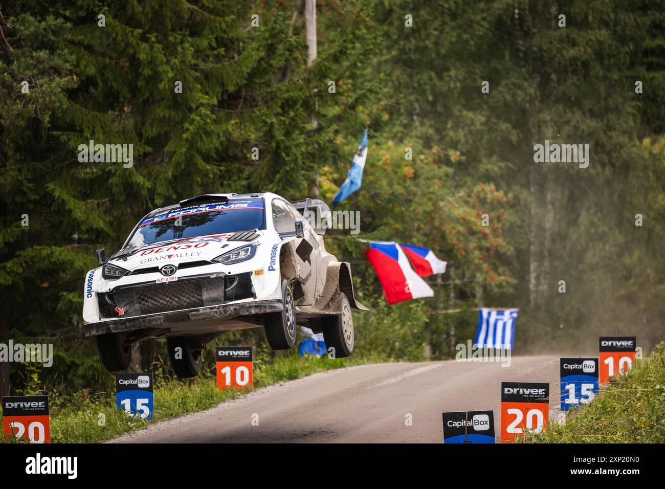 05 PAJARI Sami, MALKONEN Enni, Toyota GR Yaris Rally1, Aktion während der Rallye, Finnland. , . WRC World Rallye Car Championship, vom 1. Bis 4. August 2024 in Jyvaskyla, Finnland - Foto Nikos Katikis/DPPI Credit: DPPI Media/Alamy Live News Stockfoto