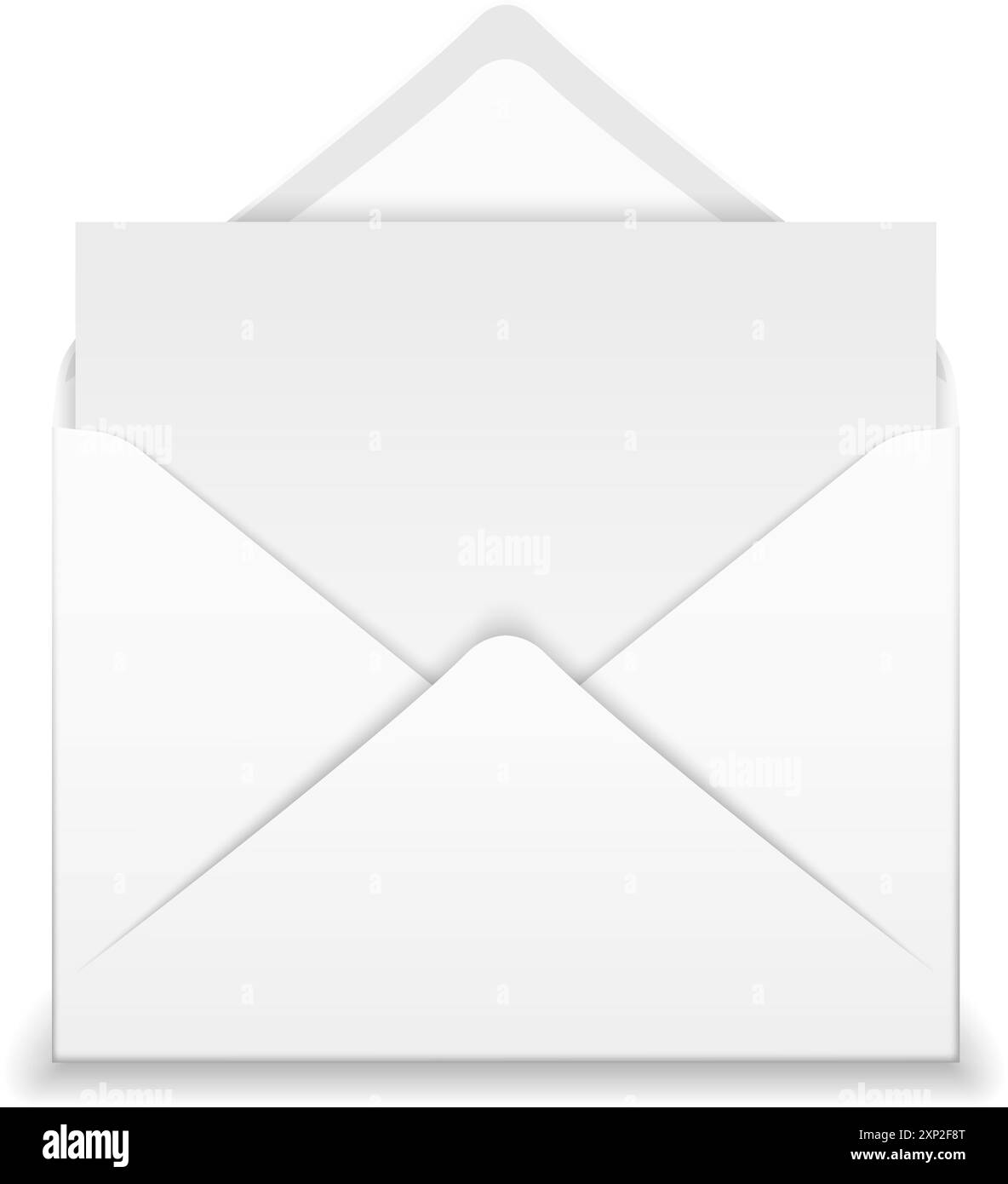 Weißer Umschlag. Karikatursymbol für Papierpost. Nachricht senden Stock Vektor