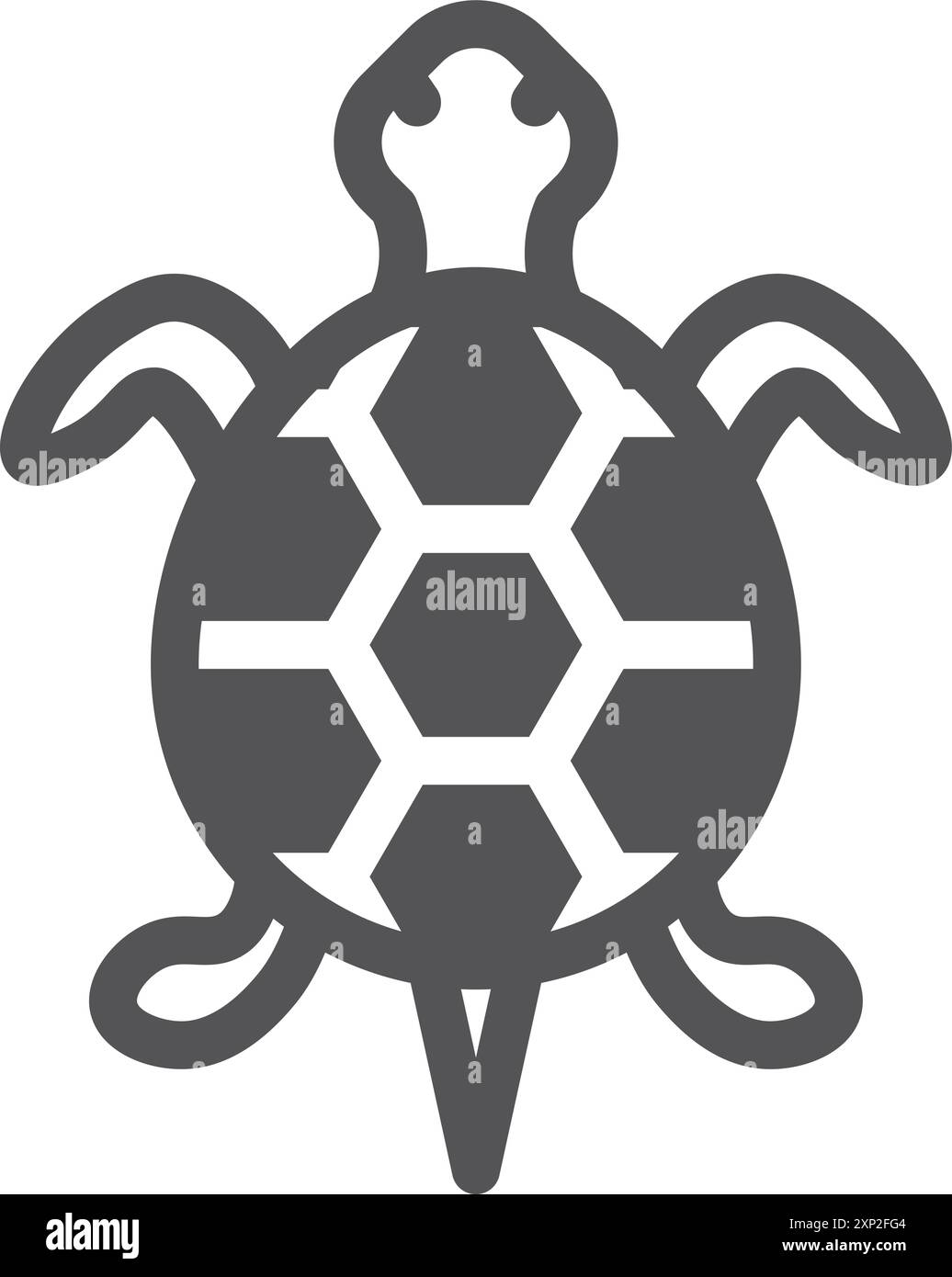 Schildkrötenschwarzes Symbol. Wassertier. Meerestier-Symbol Stock Vektor