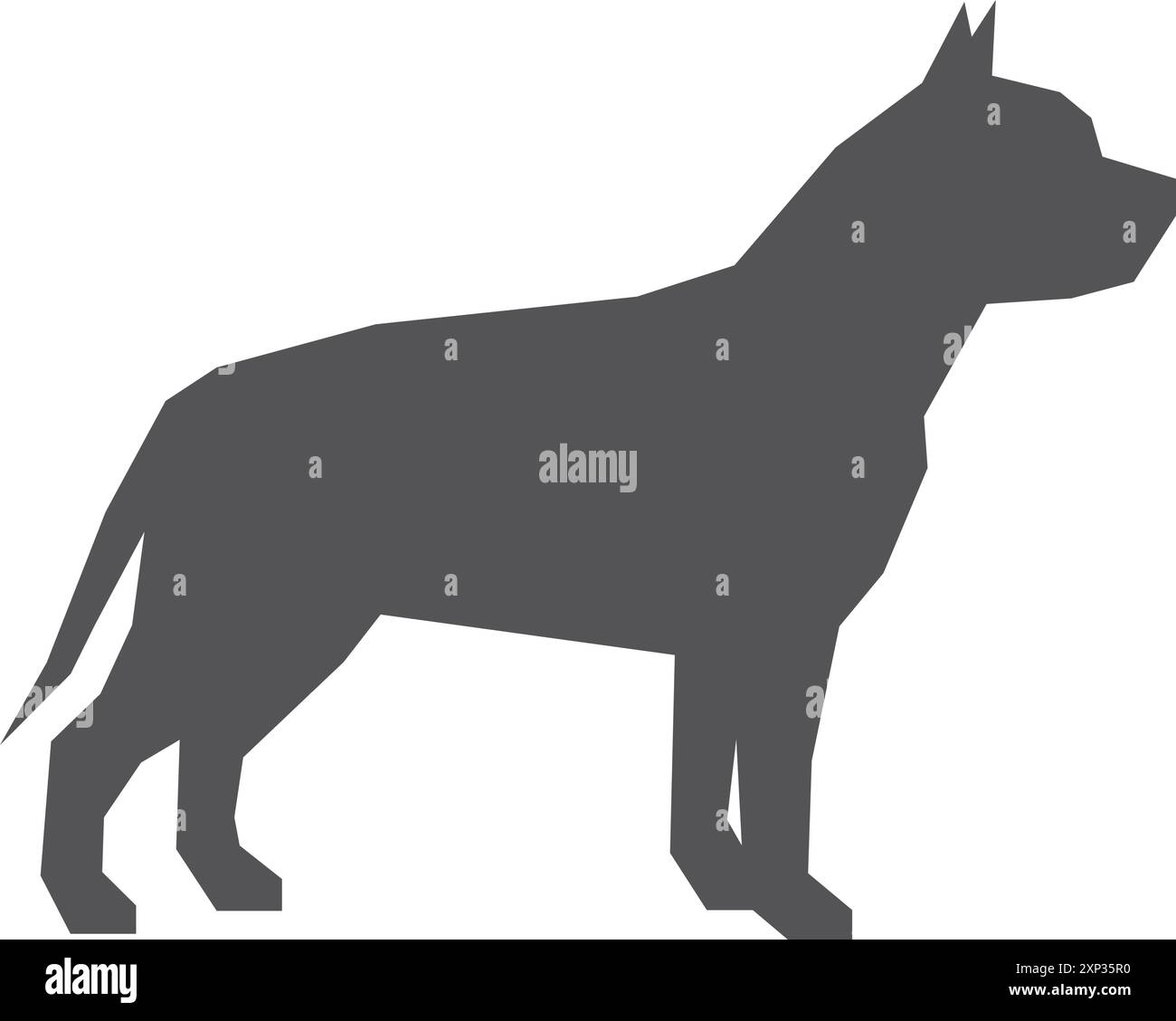 Pit Bull schwarze Silhouette. PET-Symbol. Hundelogo Stock Vektor