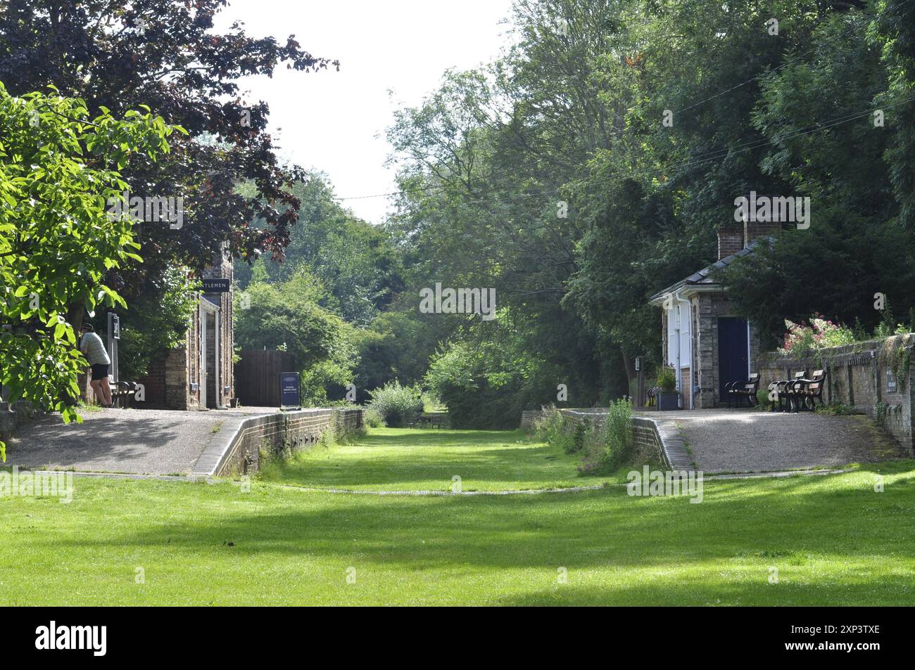 Der geschlossene Bahnhof Clare Suffolk England Stockfoto