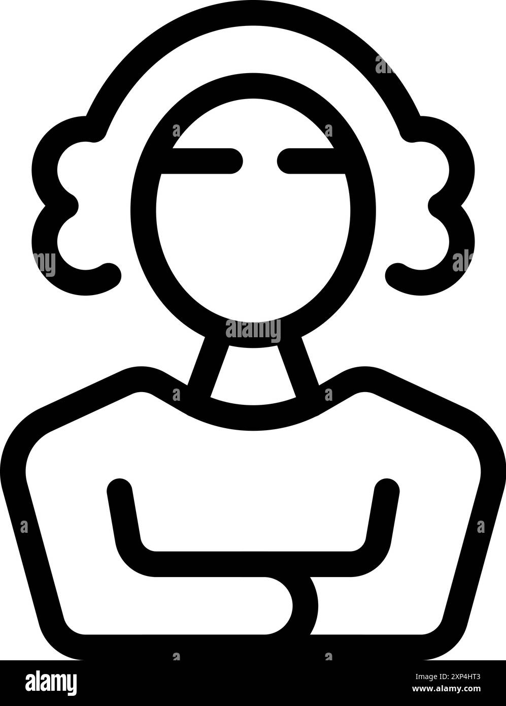 Das Symbol eines selbstbewussten Richters mit überkreuzten Armen, der Autorität und Weisheit im Gerichtssaal verkörpert Stock Vektor