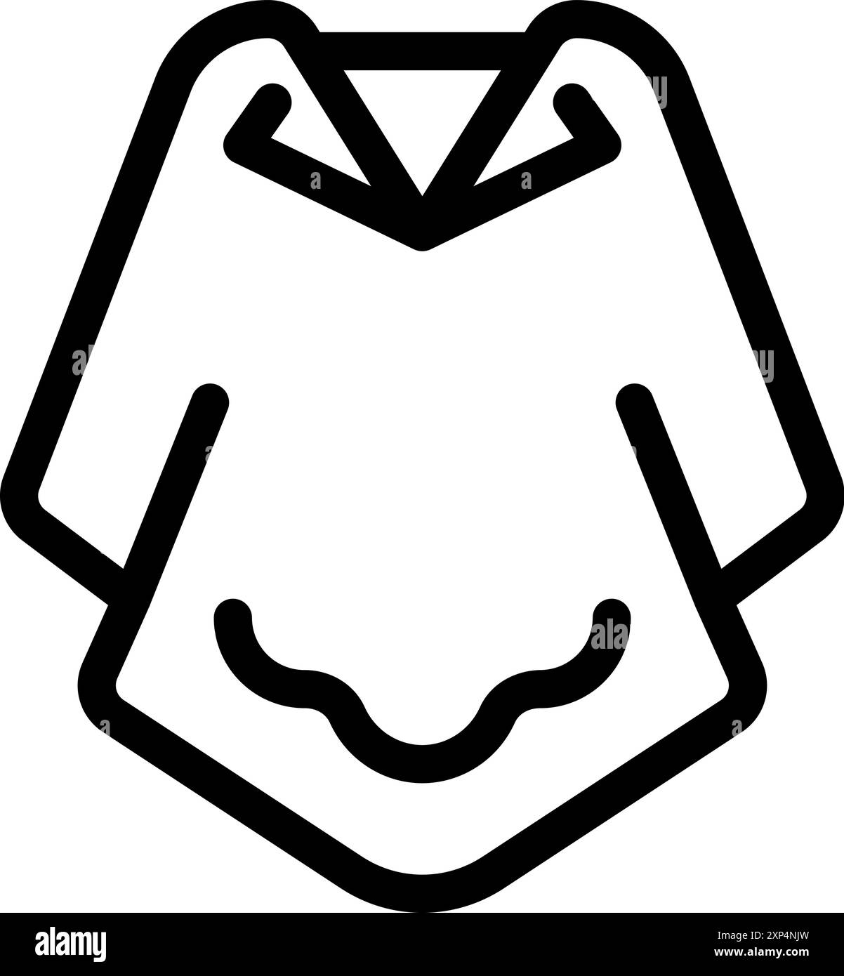 Die einfache Linienfigur eines Ponchos, ein traditionelles südamerikanisches Kleidungsstück, das das lateinamerikanische Erbe repräsentiert Stock Vektor