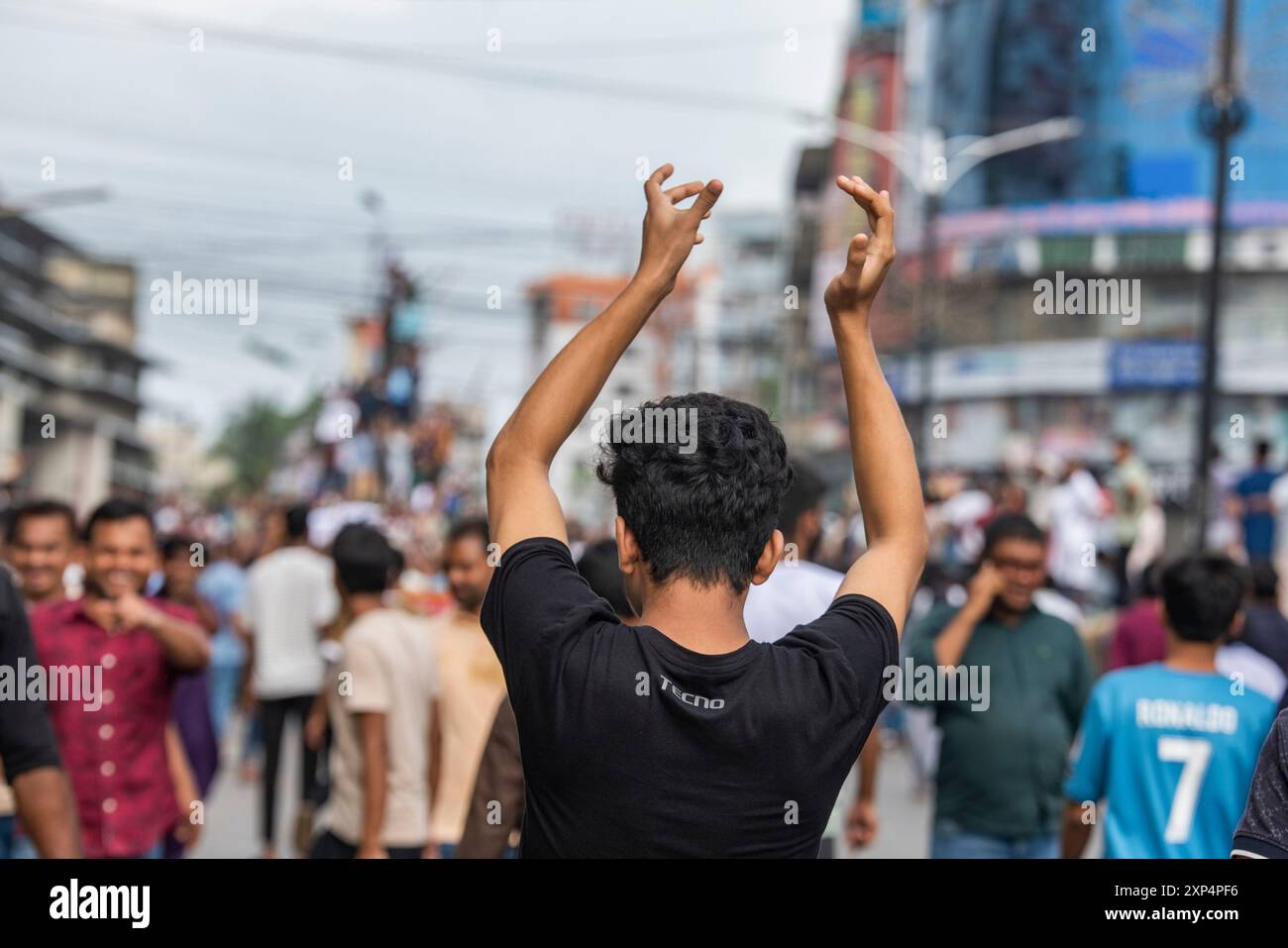 Bewegung der Quotenreform in Bangladesch. Die Bangladesch Quotenreform-Bewegung 2024 ist ein anhaltender Protest gegen die Regierung in Bangladesch Stockfoto Bewegung der Quotenreform in Bangladesch. Die Bangladesch Quotenreform-Bewegung 2024 ist ein anhaltender Protest gegen die Regierung in Bangladesch Stockfoto