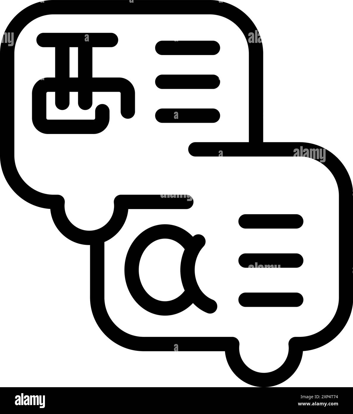 Symbol für Online-Sprachkurse, das das Konzept des E-Learning und des Fremdsprachenerwerbs darstellt Stock Vektor