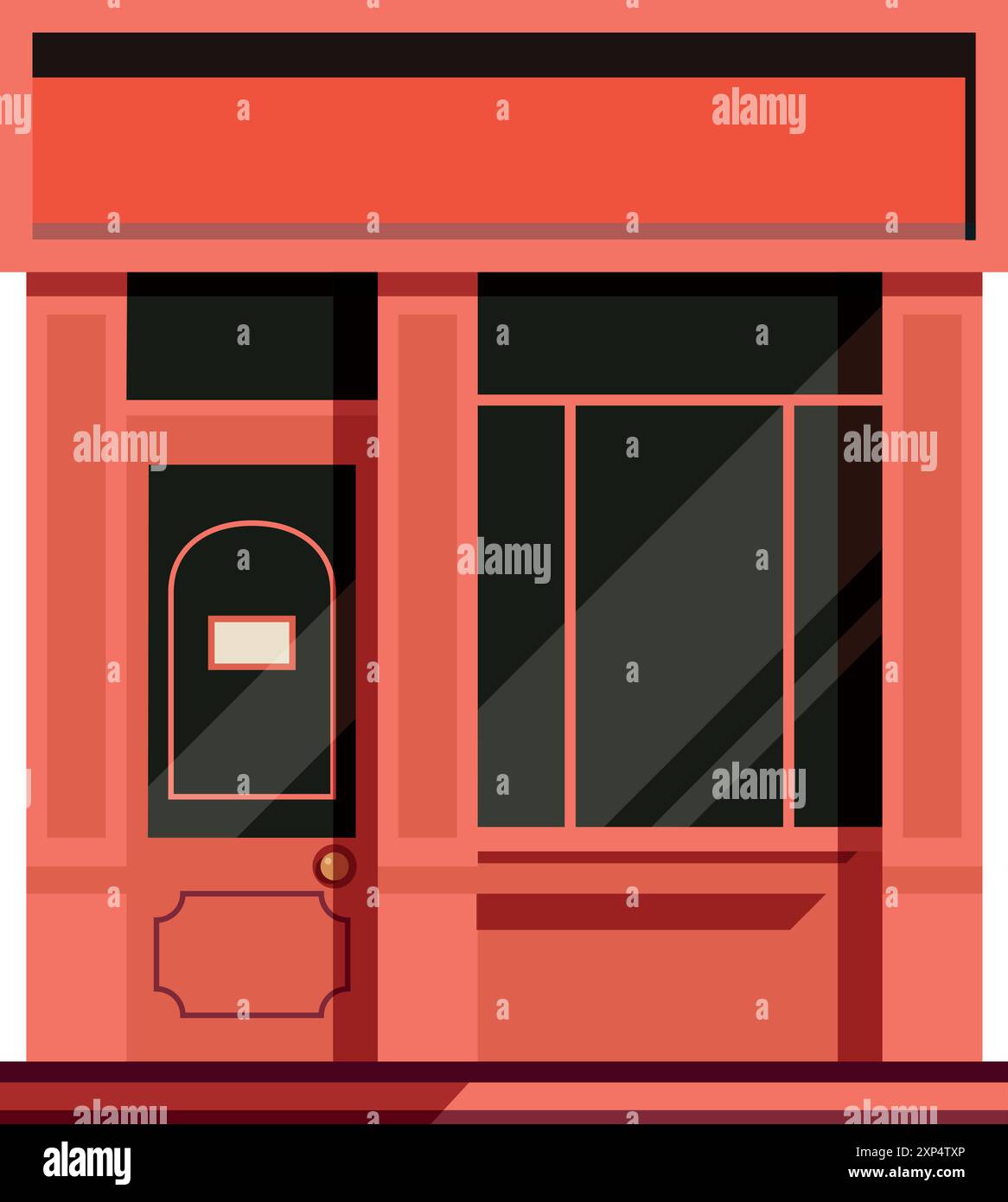 Stadtfassade. Tür- und Fensterfront verstauen Stock Vektor