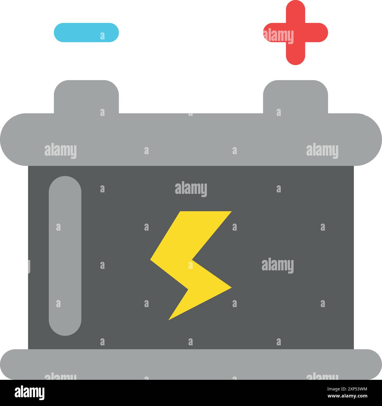 Farbsymbol des Fahrzeugspeichers. Automatische elektrische Ladung der Batterie Stock Vektor