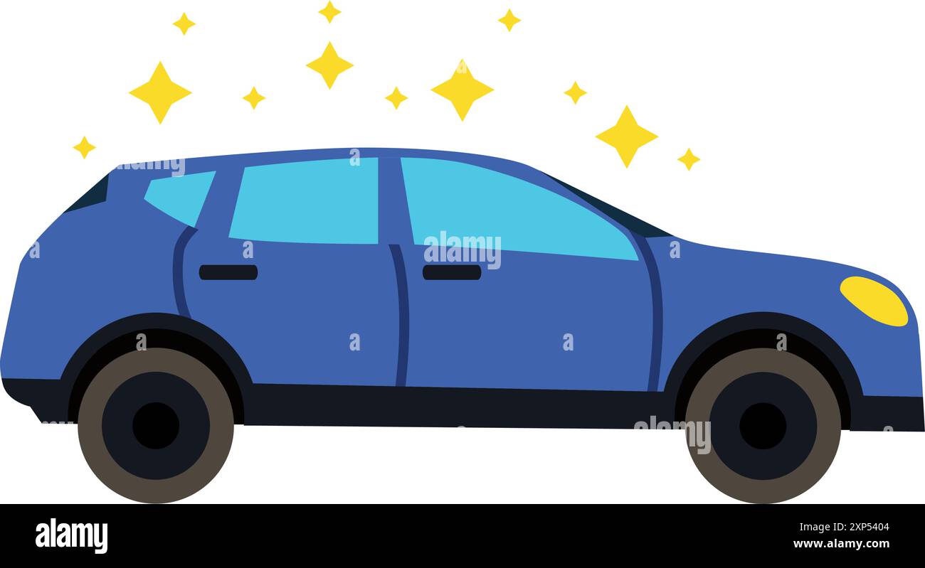 Symbol „Fahrzeug reinigen“. Autom. Waschservice-Logo Stock Vektor