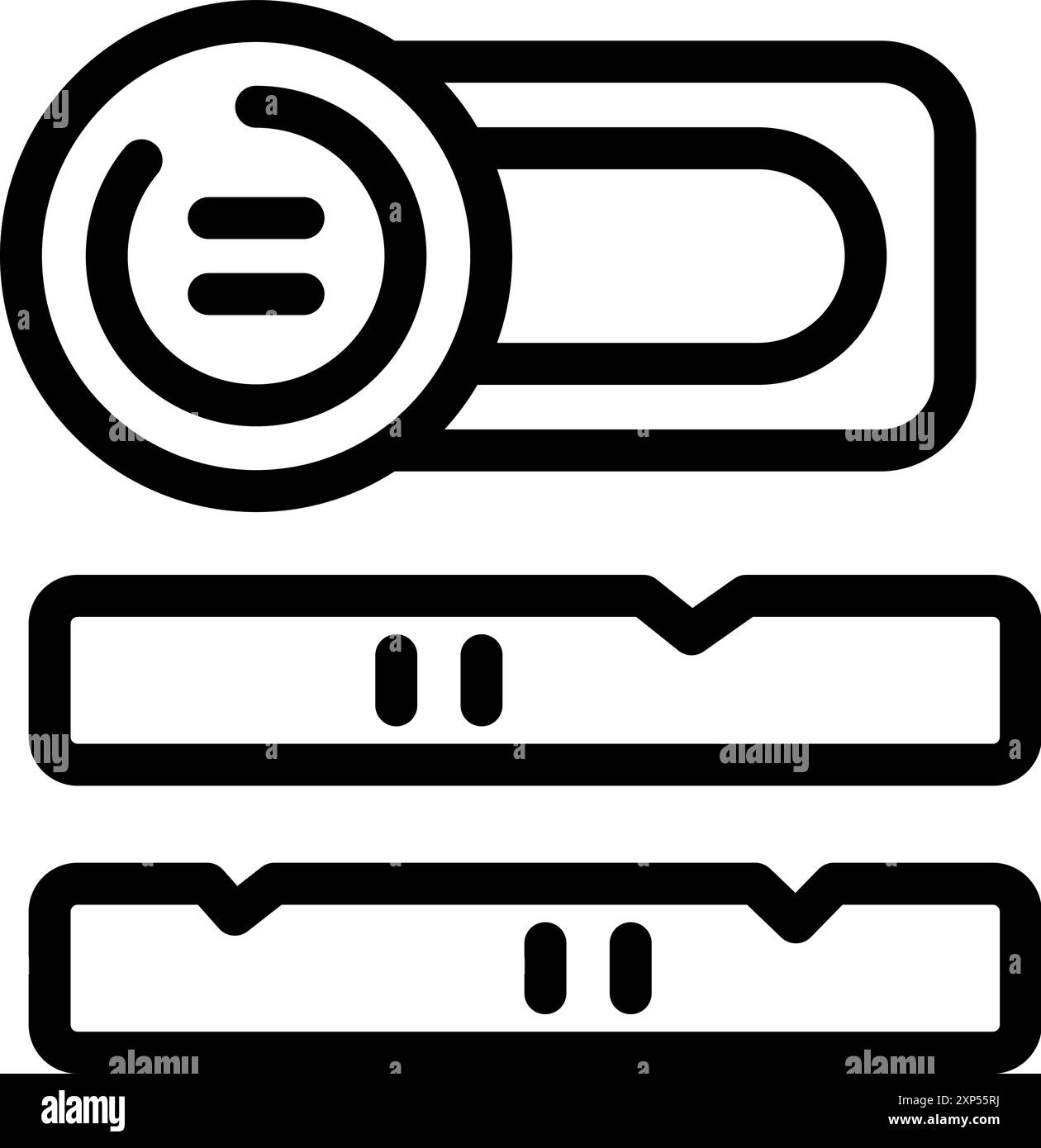 Linienkartensymbol einer Kryptowährungs-Mining-Farm, die digitale Währung generiert Stock Vektor