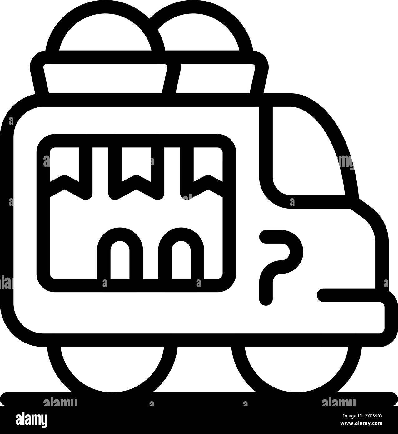 Eis-Truck, der an einem heißen Sommertag erfrischende, gefrorene Leckereien serviert, die den Kunden mit seinen süßen und cremigen Köstlichkeiten Freude bereiten Stock Vektor