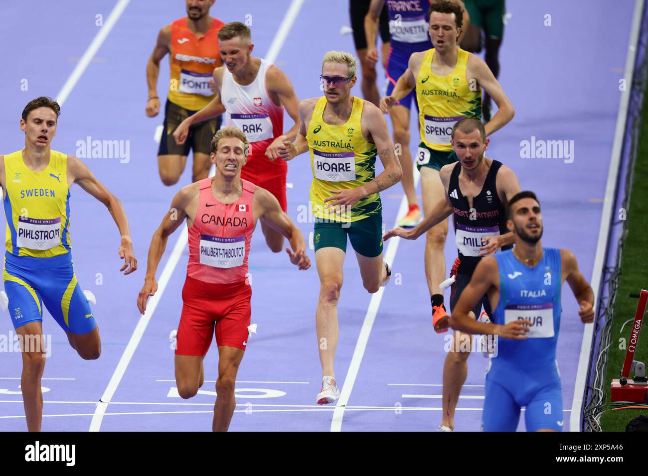 Paris, Frankreich, 3. August 2024. Oliver Hoare und Adam Spencer aus Australien traten am 3. August 2024 in der MenÕs 1500 Repecharge Runde während der Olympischen Spiele 2024 in Paris an. Quelle: Pete Dovgan/Speed Media/Alamy Live News Stockfoto