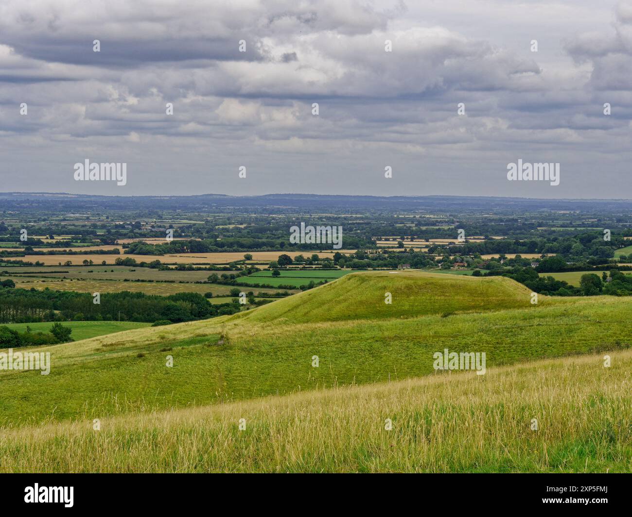 Dragon Hill, ein Kreidehügel mit einer flachen Spitze in der Nähe des Berges White Horse Hill in Uffington, Oxfordshire, England, Vereinigtes Königreich Stockfoto