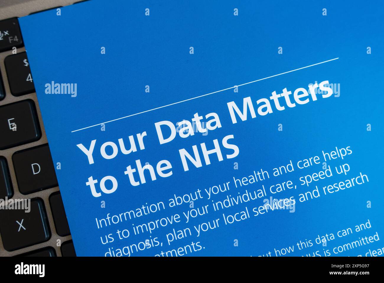 NHS-Daten. Gemeinsame Nutzung von Daten Stockfoto