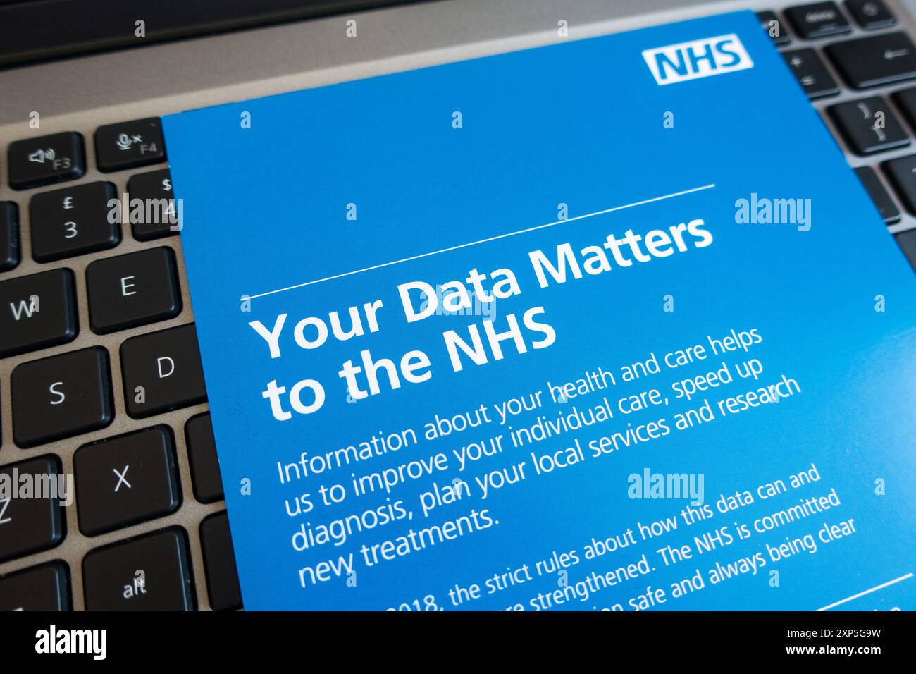 NHS-Daten. Gemeinsame Nutzung von Daten Stockfoto