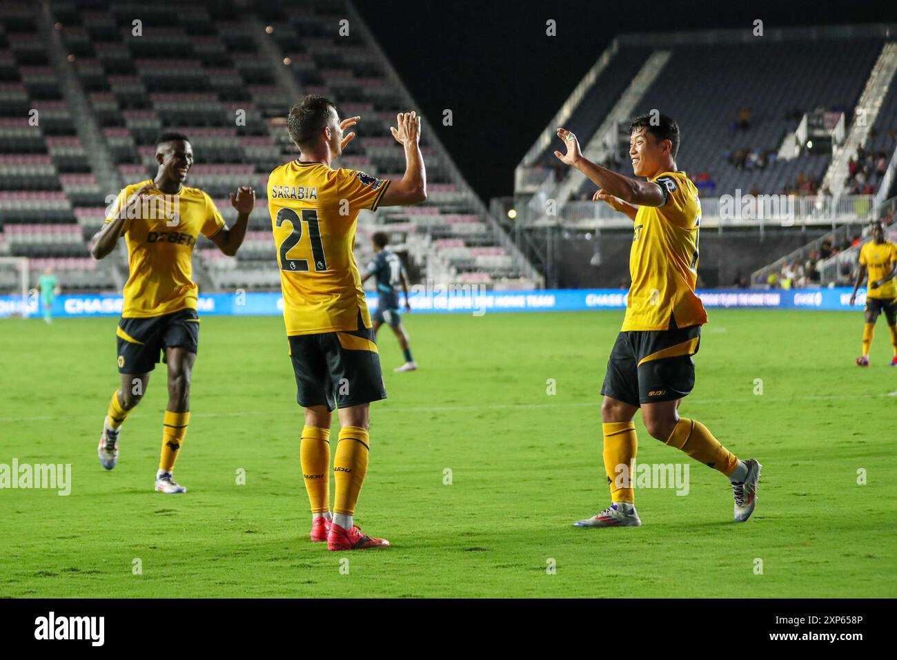 Fort Lauderdale, USA, 8. August 2024 Wolverhampton Wanderers / RB Leipzig, Credit: Chris Arjoon/American Presswire Stockfoto