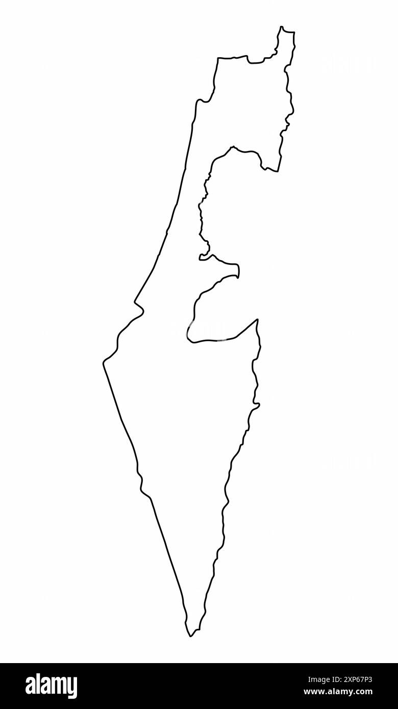Israel-Umrisskarte isoliert auf weißem Hintergrund Stock Vektor