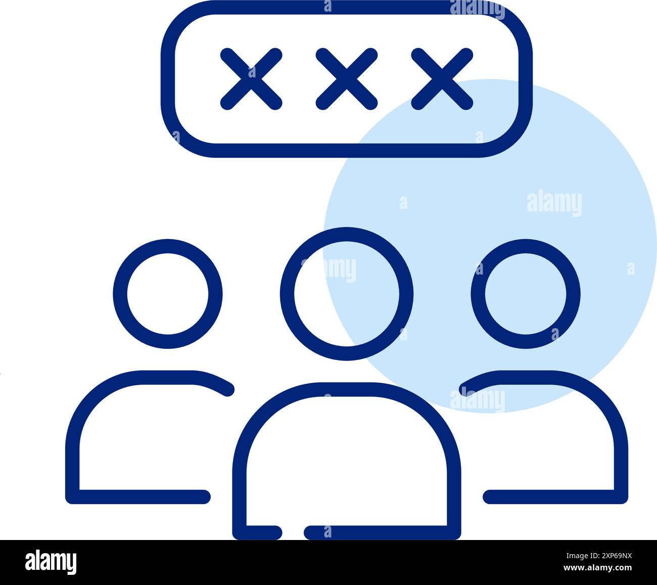 Benutzergruppe und Eingabefeld für das Kennwort. Gemeinsam genutztes Anmeldesystem für Teams. Mehrbenutzerauthentifizierung. Symbol für Pixelperfekte, bearbeitbare Kontur Stock Vektor