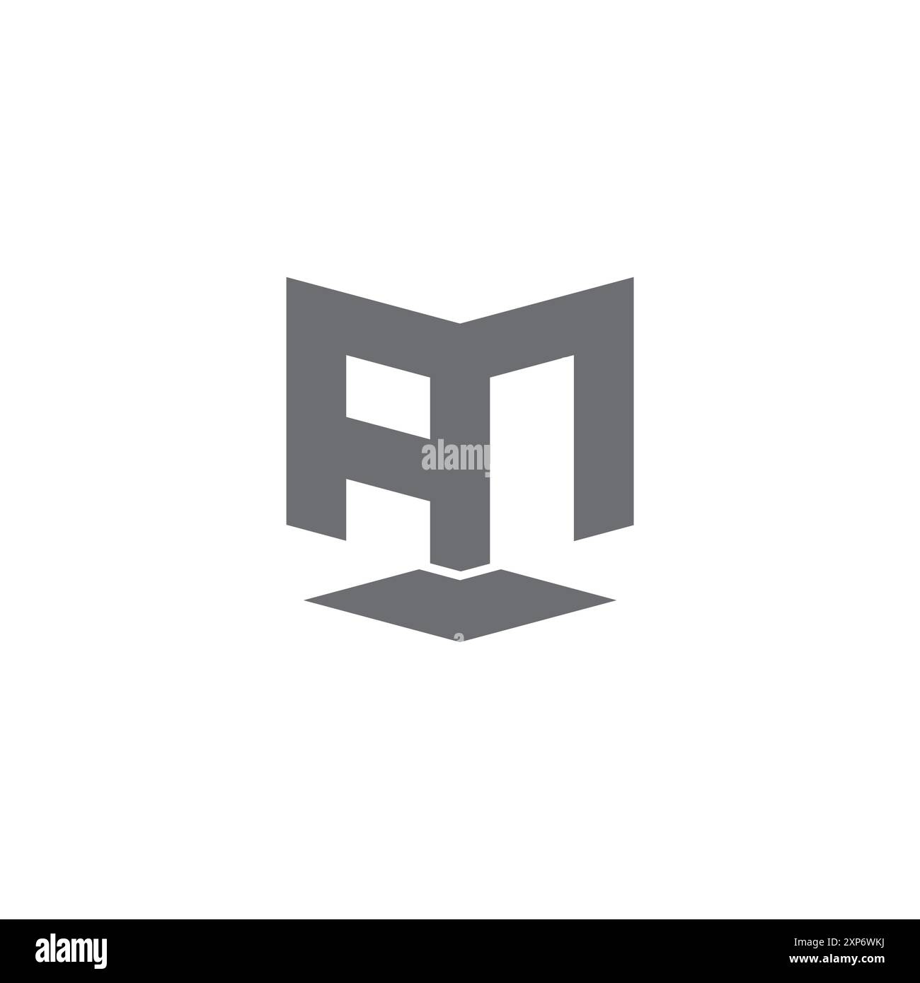 Letter mA einfacher, geometrischer Logovektor des Säulenbaus Stock Vektor