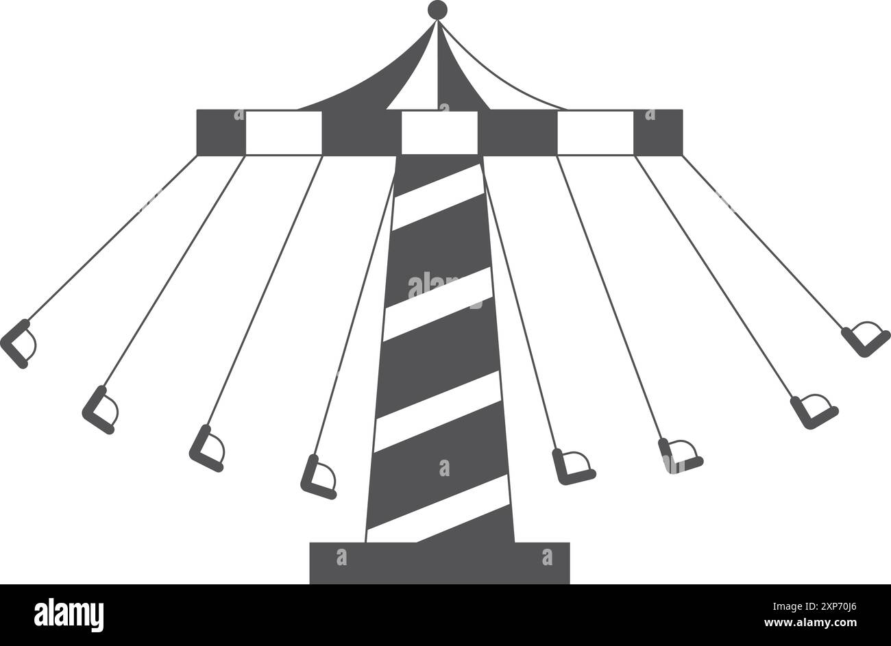 Sessel Swing Ride Black icon. Kettenuntersetzer Stock Vektor