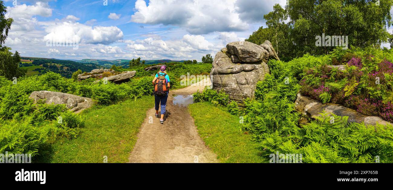 Froggatt Edge im Peak District, Nationalpark, The Peaks, Derbyshire, Großbritannien Stockfoto