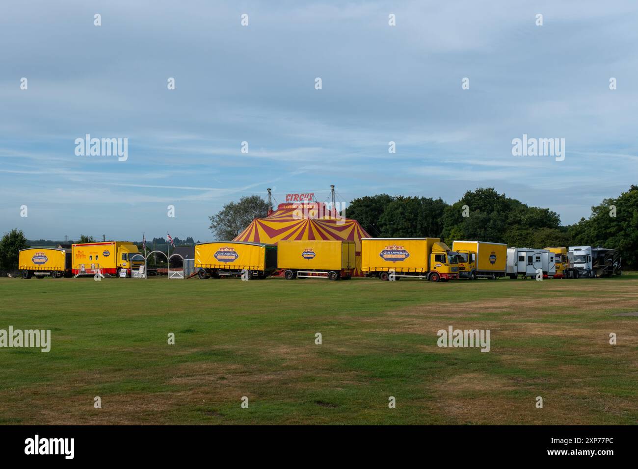 Lawsons Circus on Hanham Common Early Morning, Hanham, Großbritannien (August 24) Stockfoto