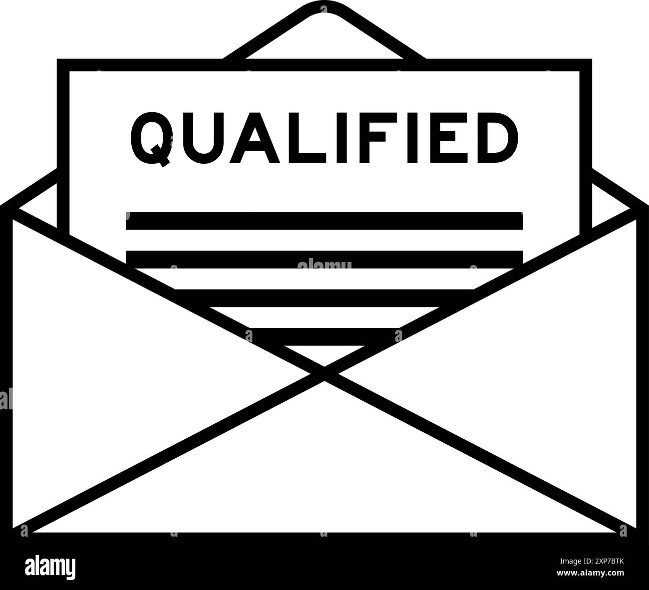 Umschlag und Buchstabenzeichen mit Wort als Überschrift Stock Vektor