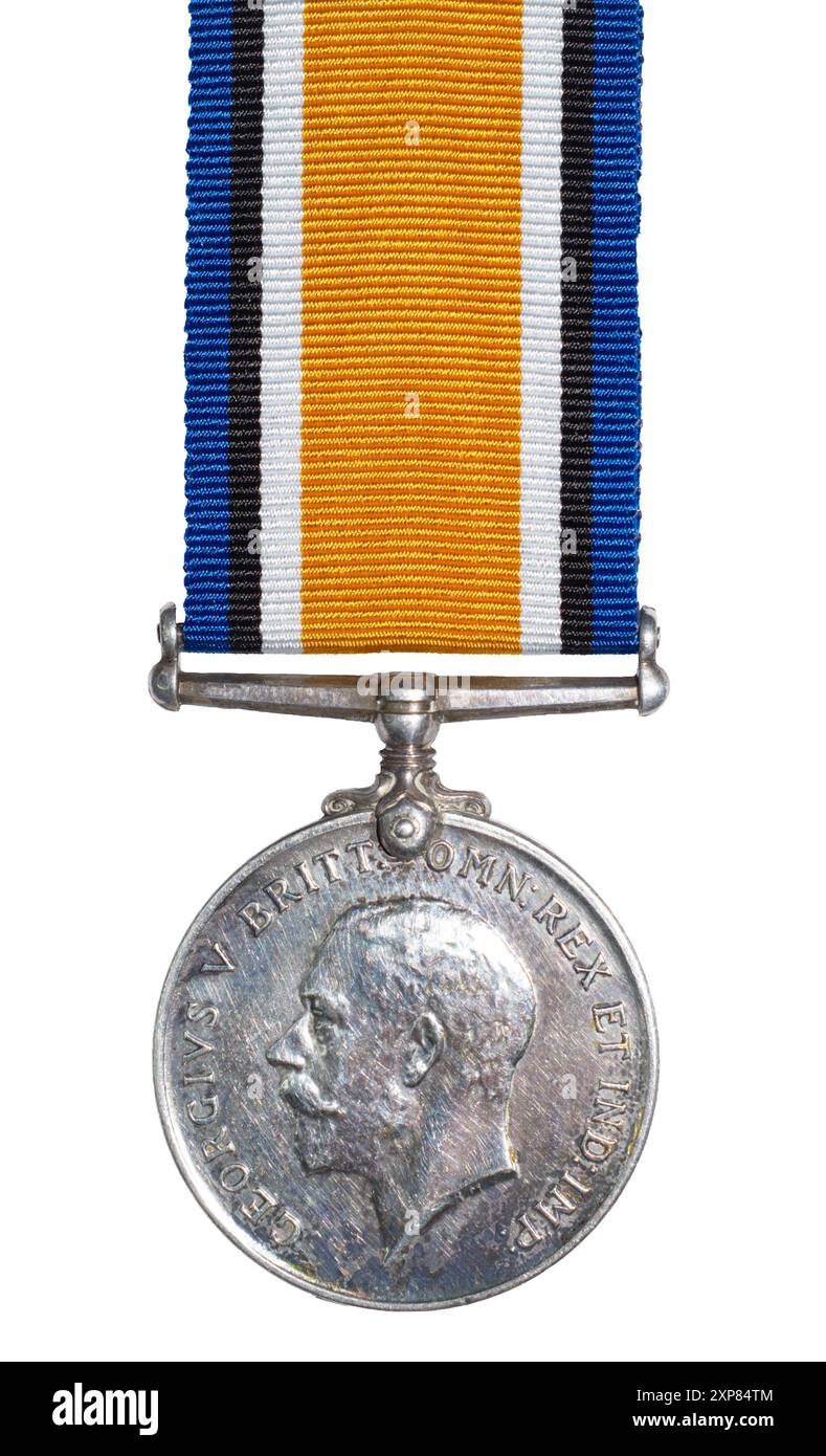 Die britische Kriegsmedaille, eine Medaille für den Ersten Weltkrieg. Stockfoto