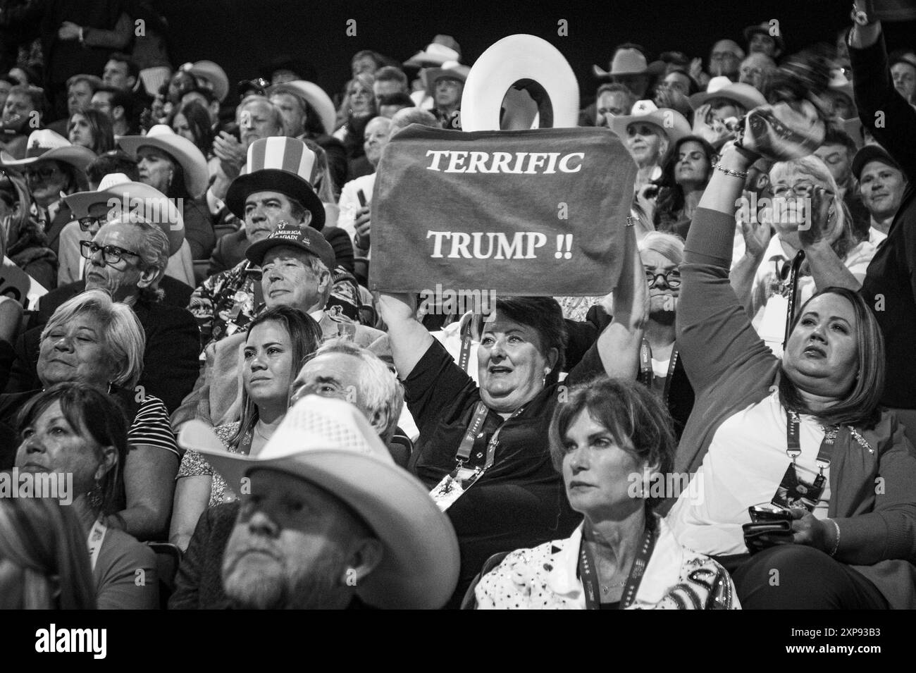 Am letzten Tag des Republikanischen Nationalkonvents treffen sich Konservative, um Trump die Nominierung anzunehmen. Milwaukee, WI, 18. Juli 2024 Stockfoto