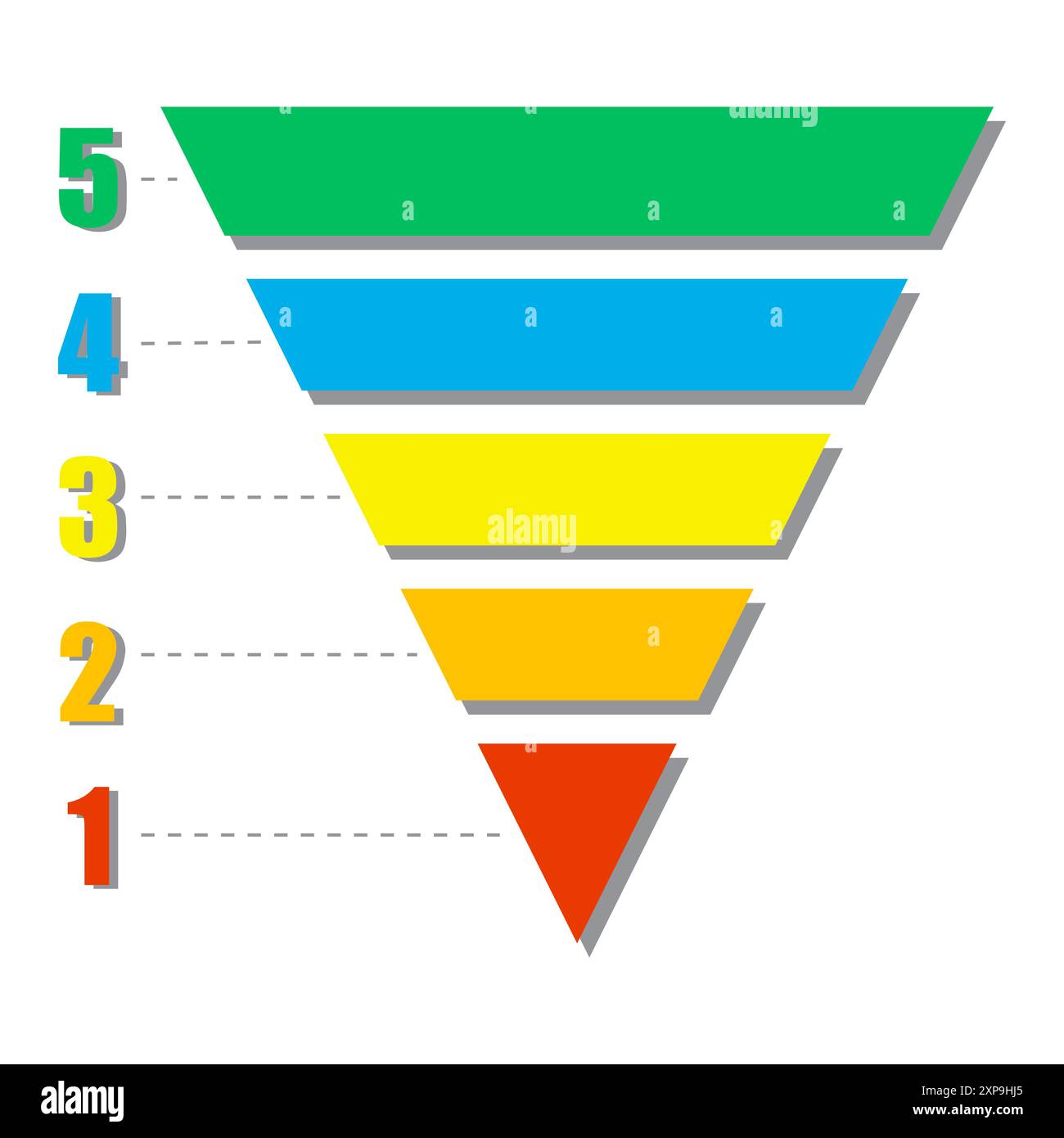 Bunte Pyramidenkarte. Vektor nummerierter Schritte. Infografik-Element. Verlaufsdesign. Stock Vektor