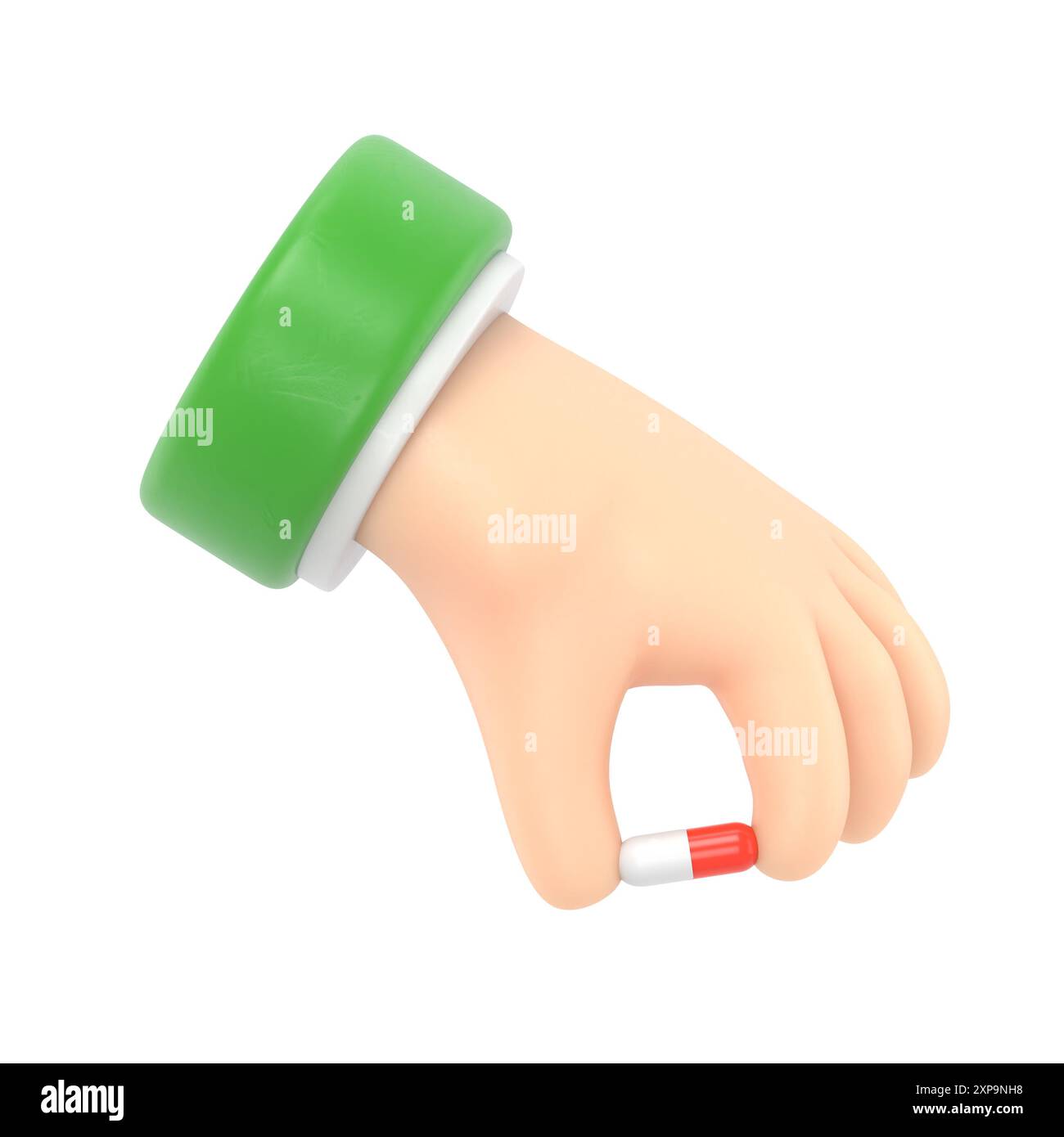 Pillen in der Hand. Doktor hält die Kapselfinger fest. Nehmen Sie Schmerzmittel ein. Medizinisches Behandlungskonzept. Gesundheitswesen. Medikamente. Apotheker verabreichen Tabletten. Illust Stockfoto
