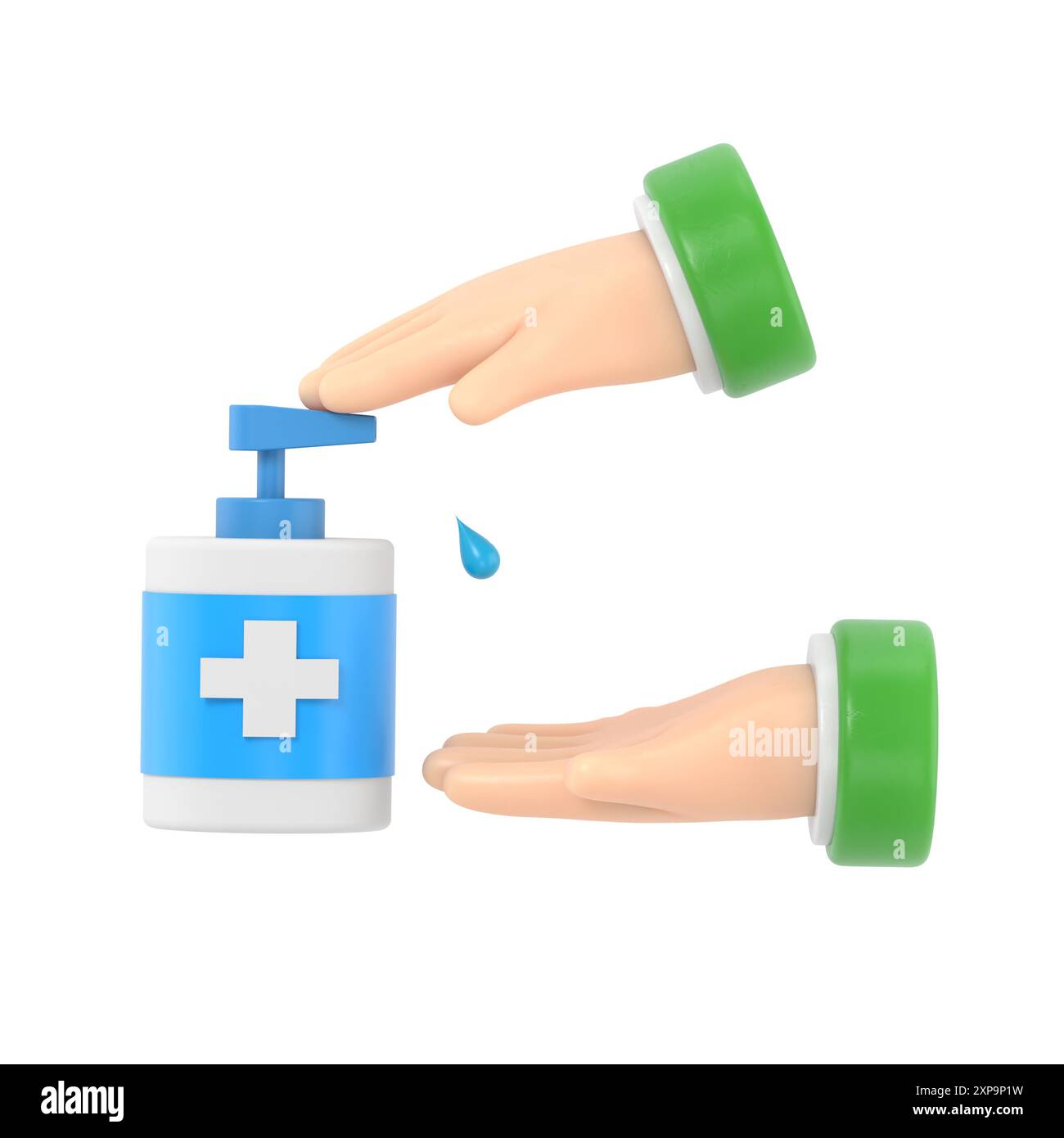 Handwäsche antibakterieller Alkohol 75%. Hygieneartikel in Flaschen für die Körperpflege. Hygienisches Gel im öffentlichen Raum. Prävention Coronavirus covid-19. A Stockfoto